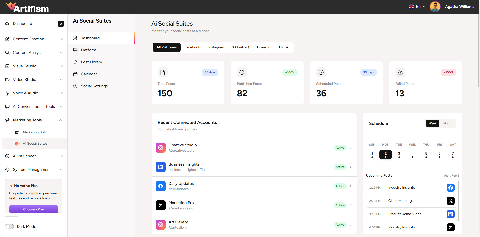 AI Social Suites Dashboard