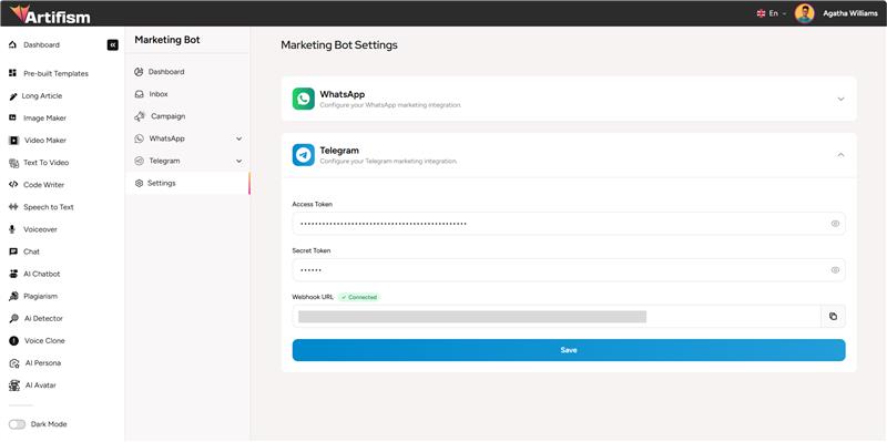 Telegram Settings Form