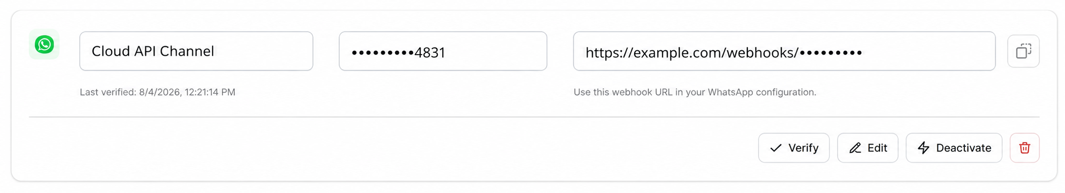 A verified active Cloud API channel—the final result, not the first step