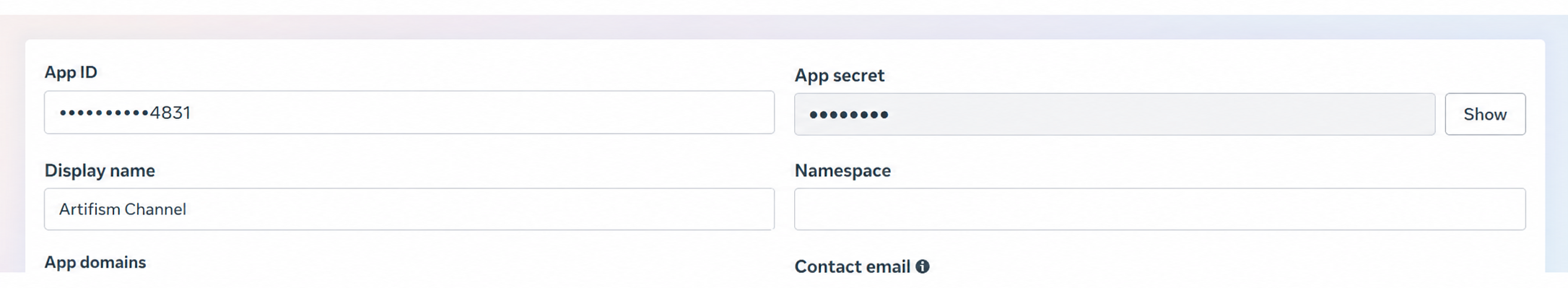 Meta App ID and App Secret location